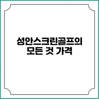 성안스크린골프의 모든 것: 가격