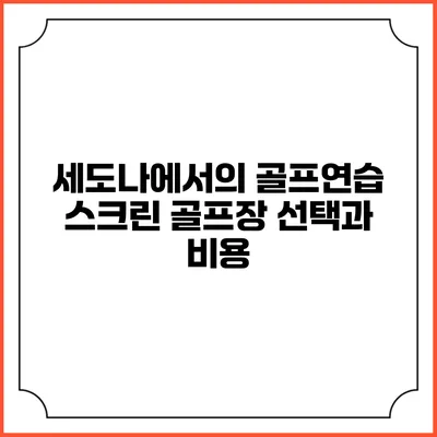 세도나에서의 골프연습: 스크린 골프장 선택과 비용