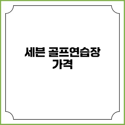 세븐 골프연습장: 가격