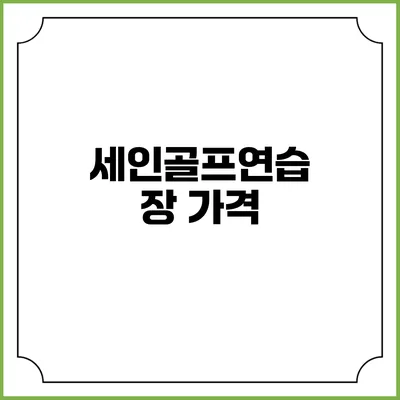 세인골프연습장: 가격