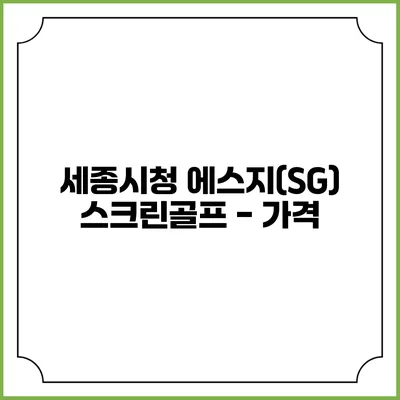세종시청 에스지(SG) 스크린골프 - 가격