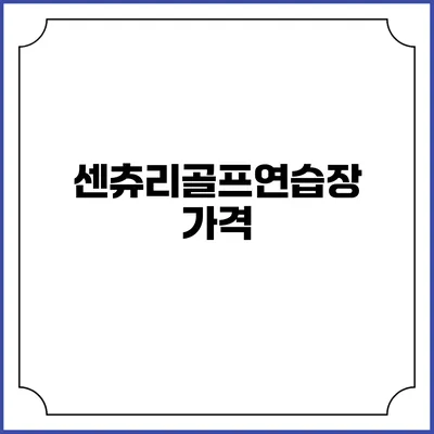 센츄리골프연습장: 가격