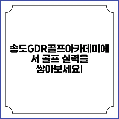 송도GDR골프아카데미에서 골프 실력을 쌓아보세요!