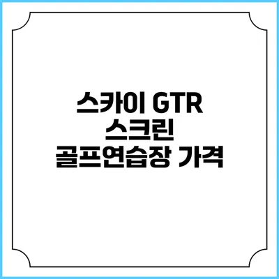 스카이 GTR 스크린 골프연습장: 가격