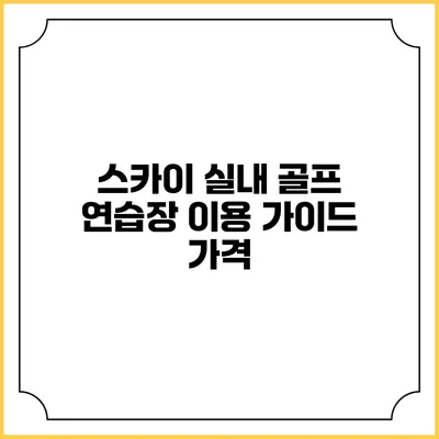 스카이 실내 골프 연습장 이용 가이드: 가격