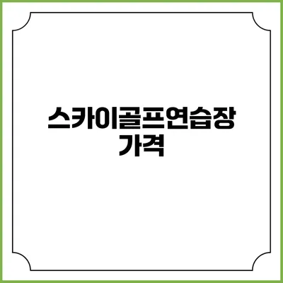 스카이골프연습장: 가격