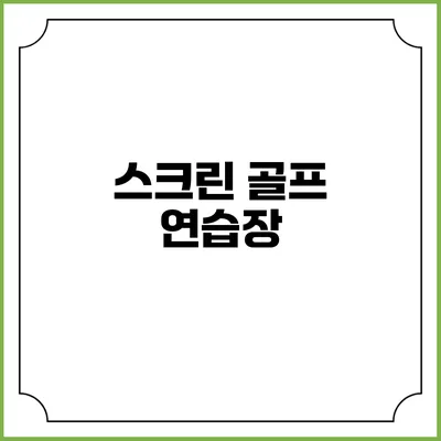 스크린 골프 연습장