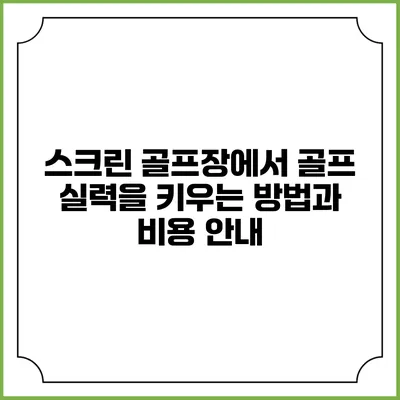 스크린 골프장에서 골프 실력을 키우는 방법과 비용 안내