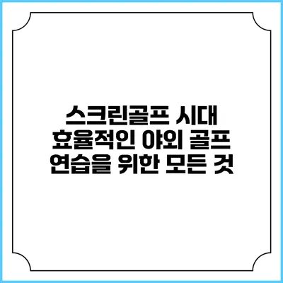 스크린골프 시대: 효율적인 야외 골프 연습을 위한 모든 것