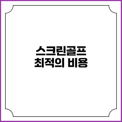 스크린골프: 최적의 비용