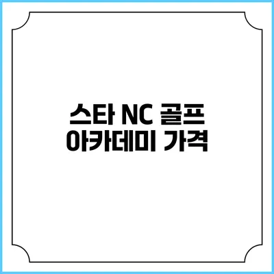 스타 NC 골프 아카데미: 가격
