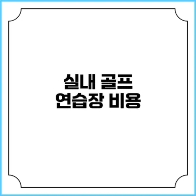 실내 골프 연습장: 비용