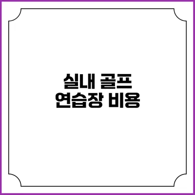 실내 골프 연습장: 비용