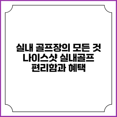 실내 골프장의 모든 것: 나이스샷 실내골프 편리함과 혜택
