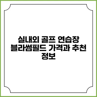 실내외 골프 연습장: 블라썸필드 가격과 추천 정보