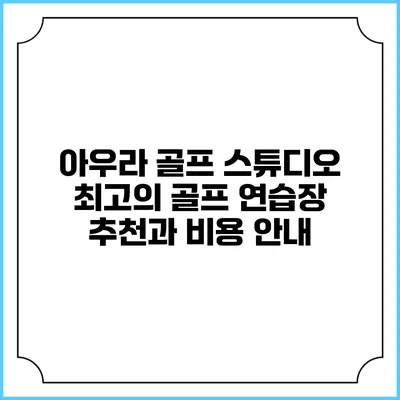 아우라 골프 스튜디오: 최고의 골프 연습장 추천과 비용 안내
