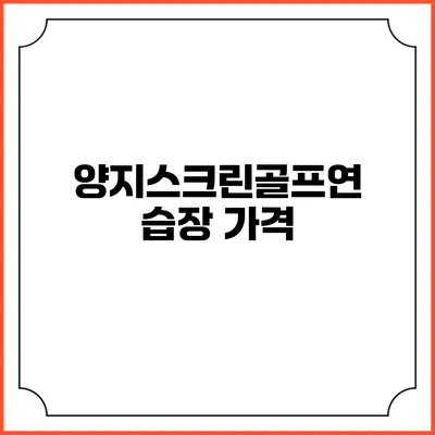 양지스크린골프연습장: 가격
