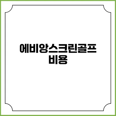 에비앙스크린골프: 비용