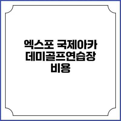 엑스포 국제아카데미골프연습장: 비용