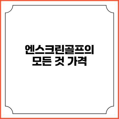 엔스크린골프의 모든 것: 가격