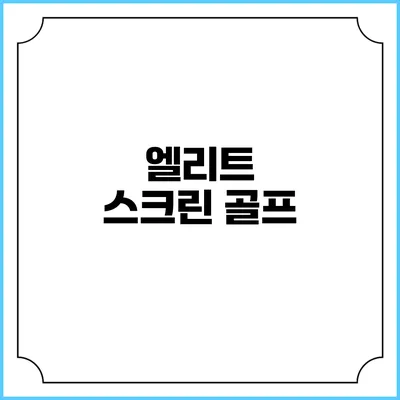 엘리트 스크린 골프