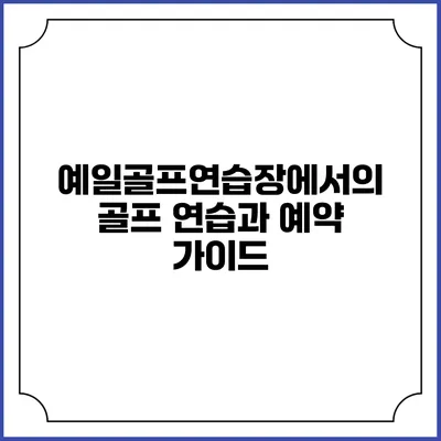 예일골프연습장에서의 골프 연습과 예약 가이드