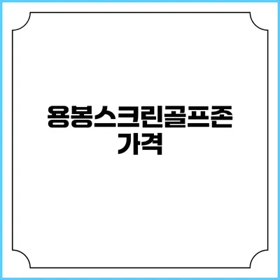 용봉스크린골프존: 가격