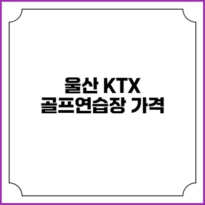 울산 KTX 골프연습장: 가격