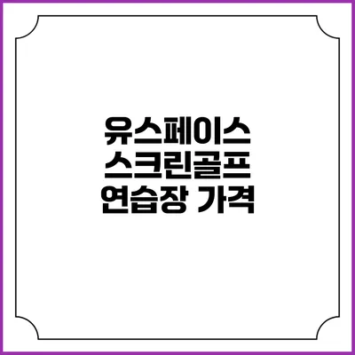 유스페이스 스크린골프 연습장: 가격