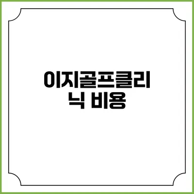 이지골프클리닉: 비용