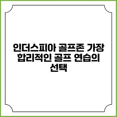 인더스피아 골프존: 가장 합리적인 골프 연습의 선택