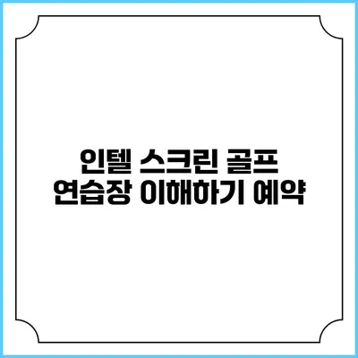 인텔 스크린 골프 연습장 이해하기: 예약