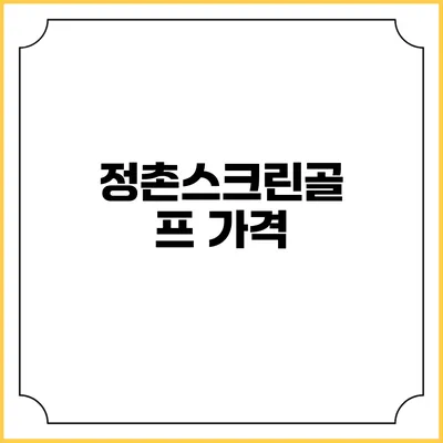 정촌스크린골프: 가격