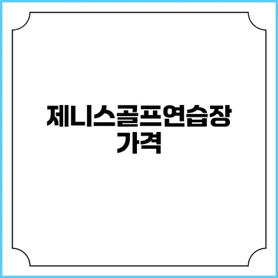 제니스골프연습장: 가격