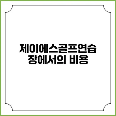 제이에스골프연습장에서의 비용