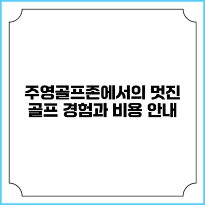 주영골프존에서의 멋진 골프 경험과 비용 안내