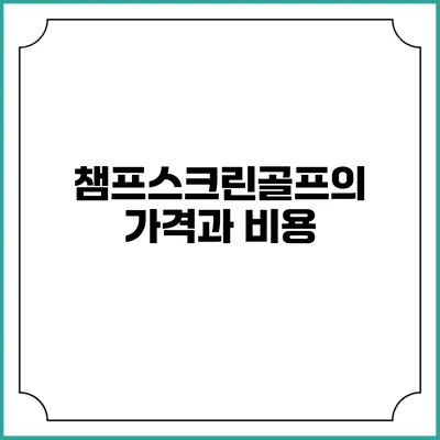 챔프스크린골프의 가격과 비용