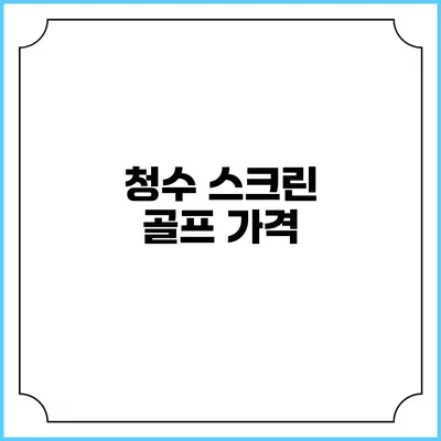 청수 스크린 골프: 가격