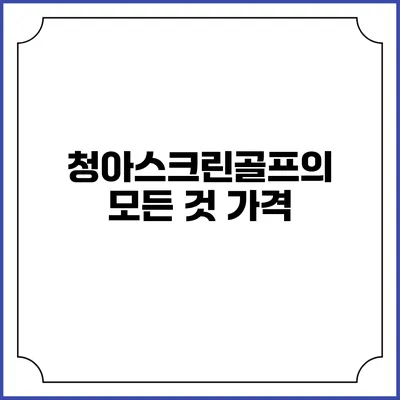 청아스크린골프의 모든 것: 가격