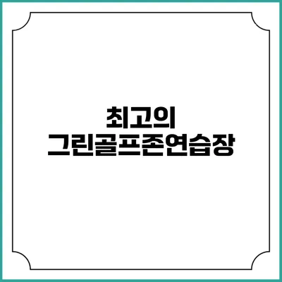 최고의 그린골프존연습장