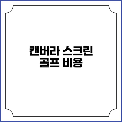 캔버라 스크린 골프: 비용