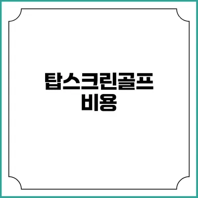 탑스크린골프: 비용