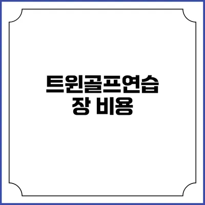 트윈골프연습장: 비용