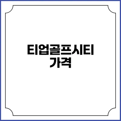 티업골프시티: 가격