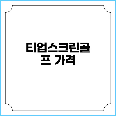 티업스크린골프 가격