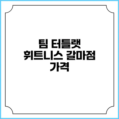 팀 터틀랫 휘트니스 갈마점: 가격