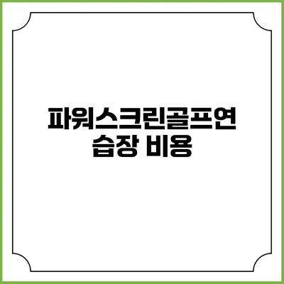 파워스크린골프연습장: 비용