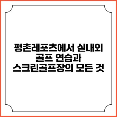 평촌레포츠에서 실내외 골프 연습과 스크린골프장의 모든 것