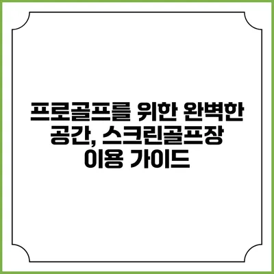 프로골프를 위한 완벽한 공간, 스크린골프장 이용 가이드