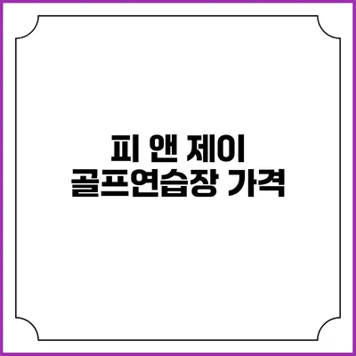 피 앤 제이 골프연습장: 가격